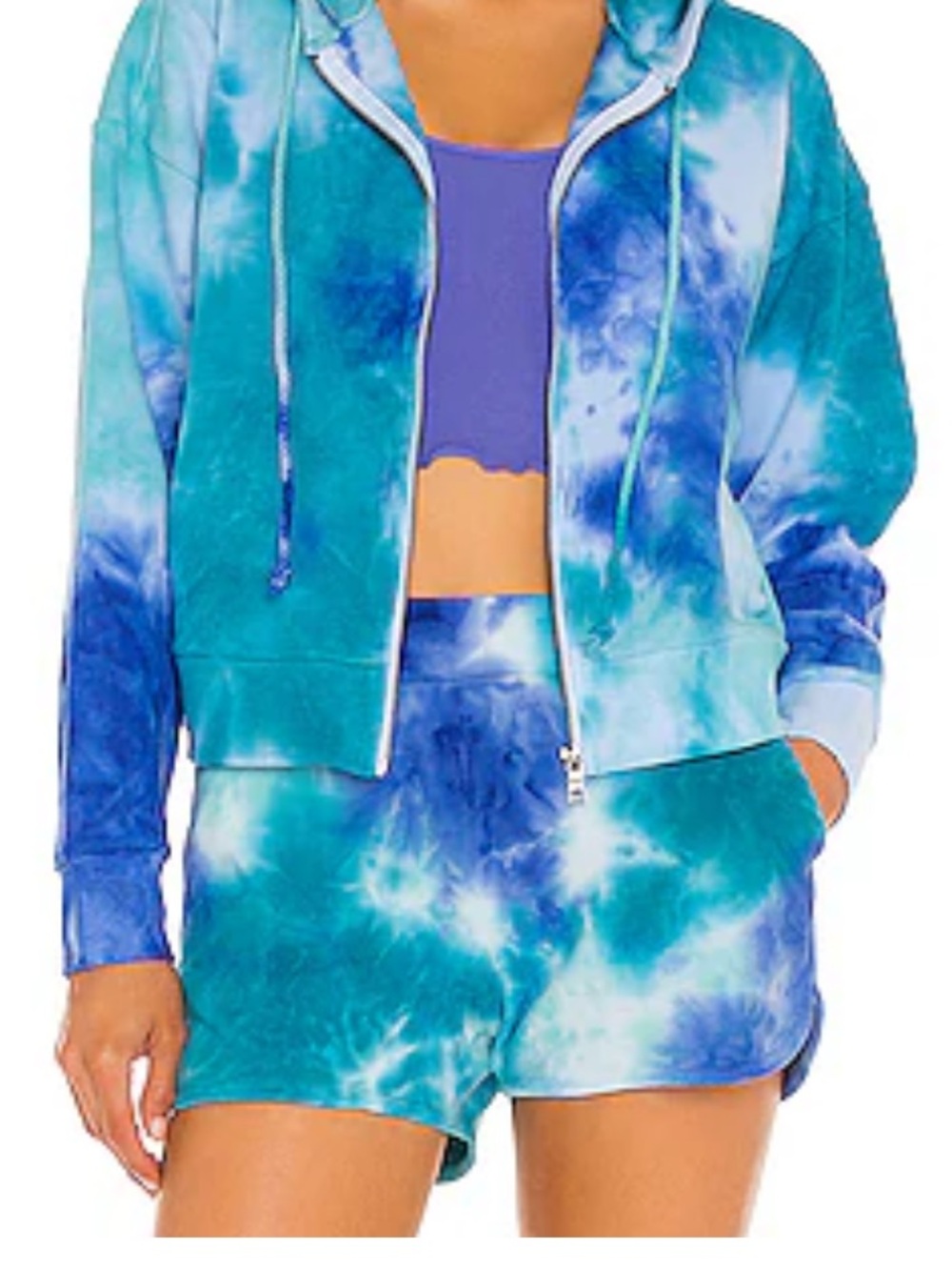 525 America Blue & Teal Tie-Dye shorts size small #254